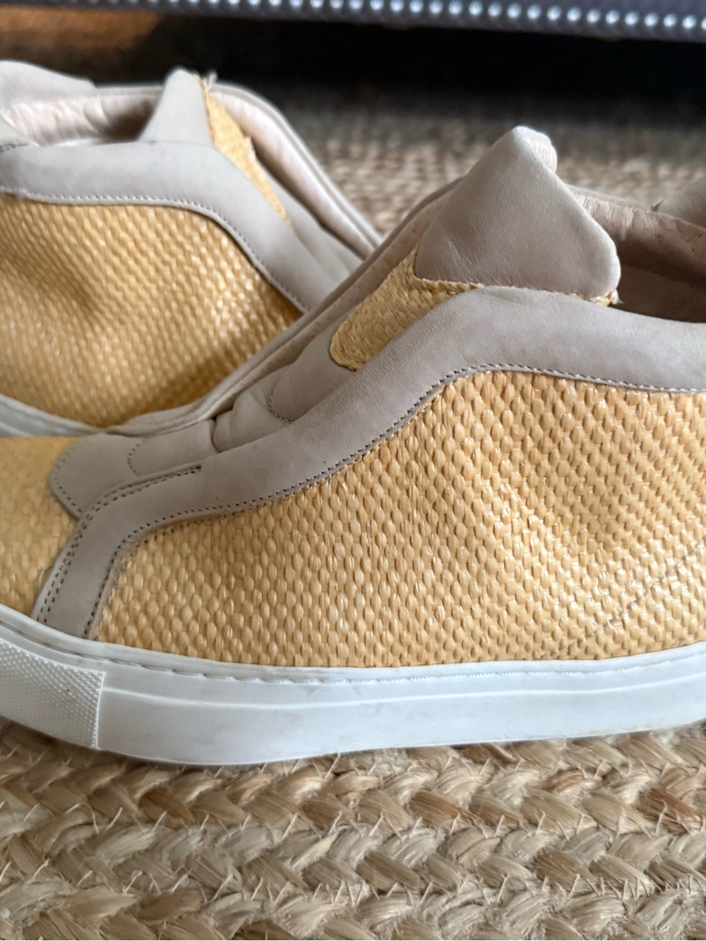 Matt Bernson Tan Woven High-Top Sneakers with White Sole